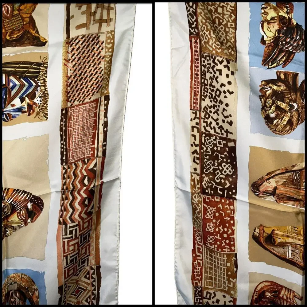 Hermes 100% Silk Scarf Carre Persona by Loic Dubigeon 90cm Square Rare - Picture 7 of 16